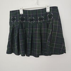 Juniors LG NBW Social Collision Pleated Mini Skirt